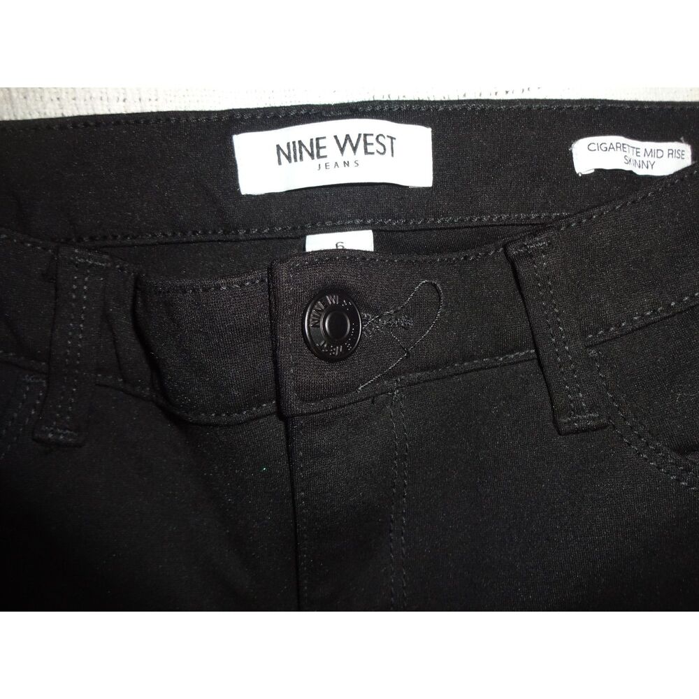 Nine West Black Cigarette Mid Rise Skinny Pants Size 6 | Soft Stretch - Picture 8 of 8